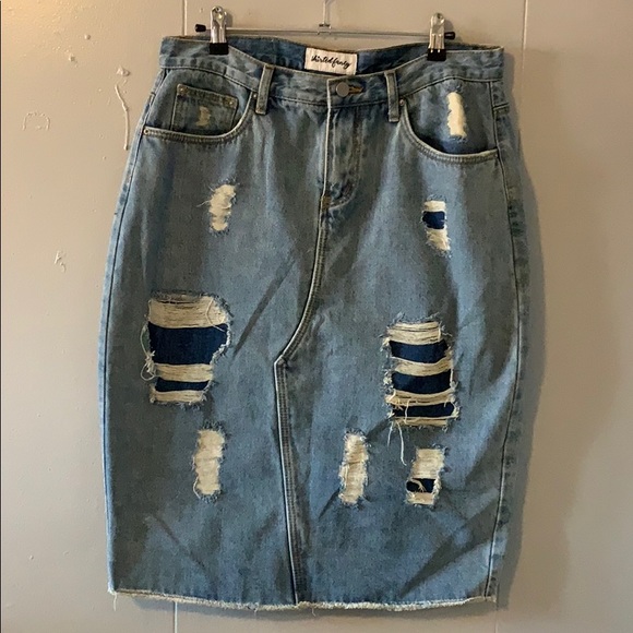 fancy denim skirt